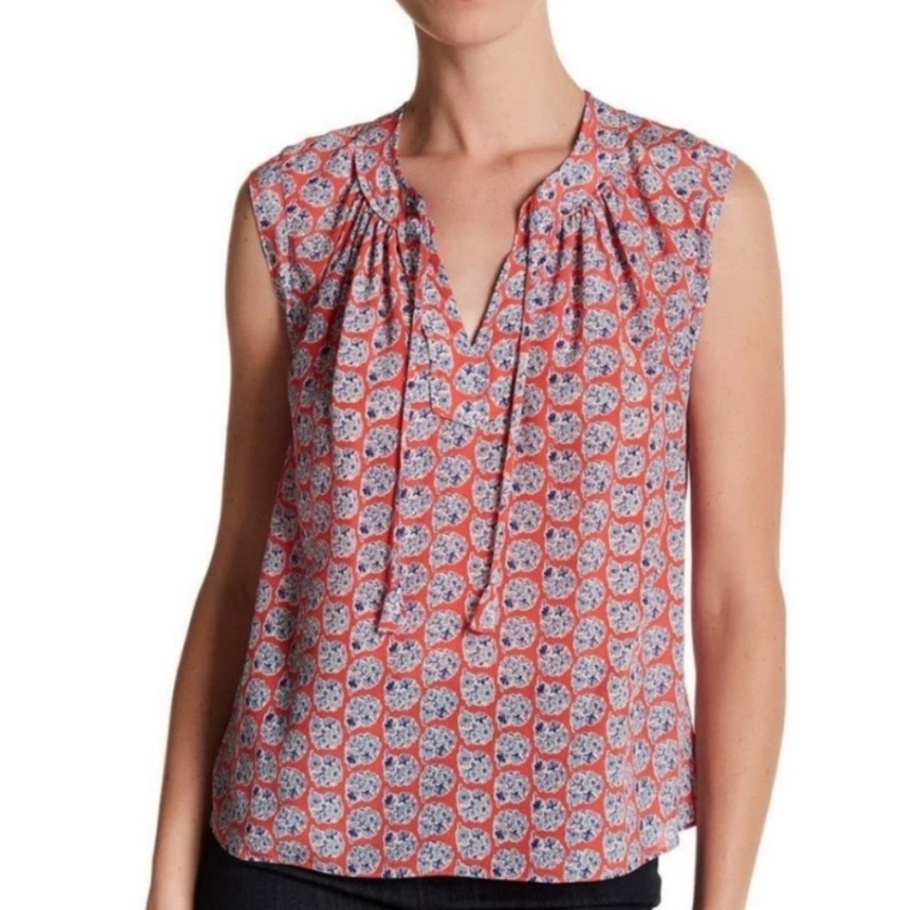 Rebecca Taylor Amanda Floral Sleeveless Silk Blouse